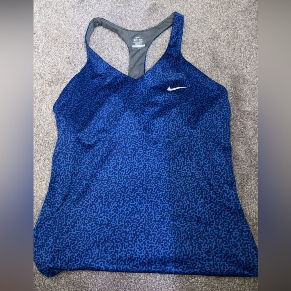 Nike Blue Patterned Sports Tank